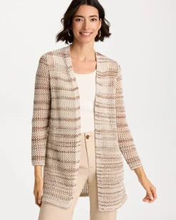 Pointelle Metallic Cardigan