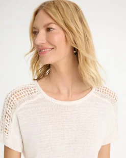 Pointelle Stitch Pullover Sweater