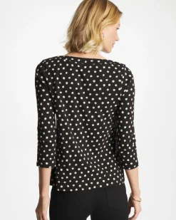 Polka Dot Pima 3/4 Sleeve Tee