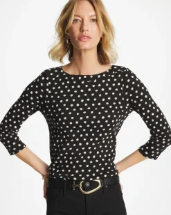 Polka Dot Pima 3/4 Sleeve Tee