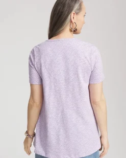Polka-Dot Short Sleeve Forward Seam Tee