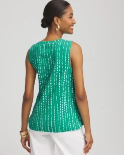 Polka-Dot Sleeveless V-Neck Tank