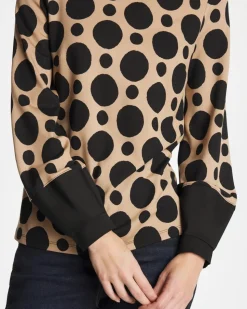 Ponte Poplin Polka-Dot Top