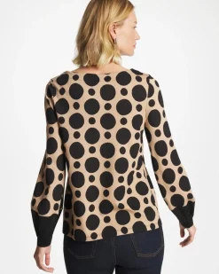 Ponte Poplin Polka-Dot Top