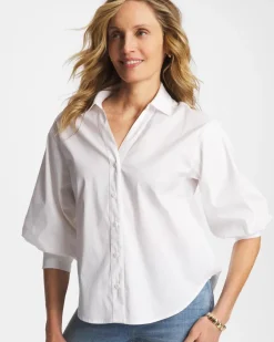Poplin Billow Sleeve Blouse
