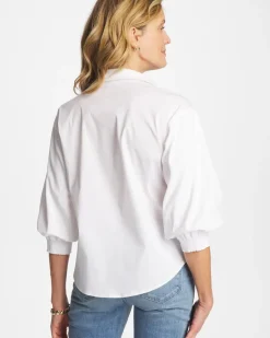 Poplin Billow Sleeve Blouse