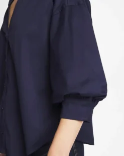 Poplin Billow Sleeve Blouse