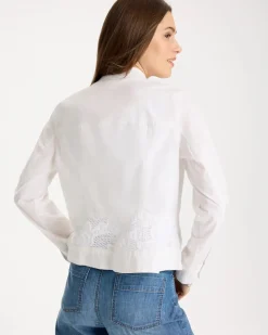 Poplin Cotton Lace Peplum Jacket