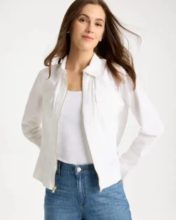 Poplin Cotton Lace Peplum Jacket