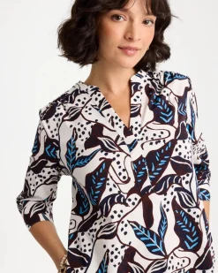 Poplin Cotton Popover Printed Dress