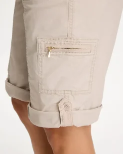 Poplin Cotton Roll-Tab Shorts