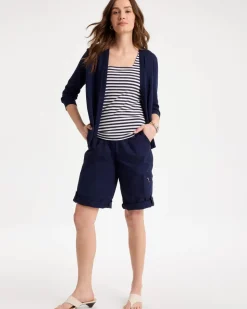 Poplin Cotton Roll-Tab Shorts