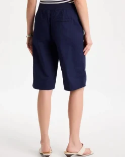 Poplin Cotton Roll-Tab Shorts