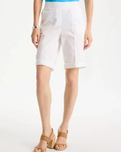 Poplin Cotton Roll-Tab Shorts