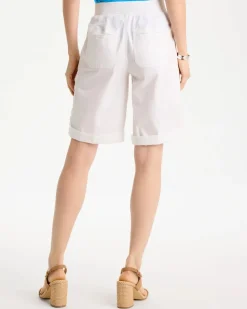 Poplin Cotton Roll-Tab Shorts