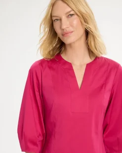 Poplin Cotton 3/4 Sleeve Popover