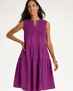 Poplin Cotton Smocked Sleeveless Dress