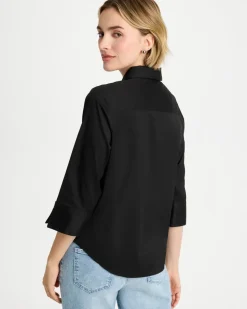 Poplin Cotton Tie-Front Top