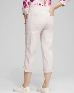 Poplin Cropped Roll Tab Pants