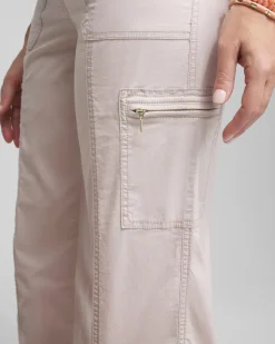 Poplin Cropped Roll Tab Pants