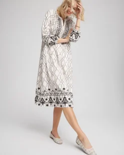 Poplin Embellished Midi Dress