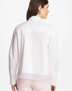 Poplin Organza Collared Shirt