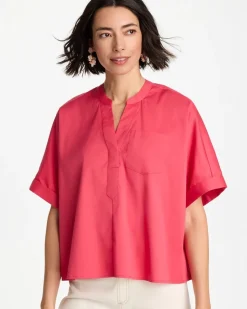 Poplin Popover Dolman Top