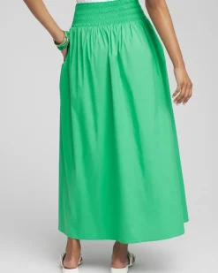 Poplin Smocked Waist Skirt