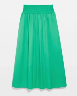Poplin Smocked Waist Skirt