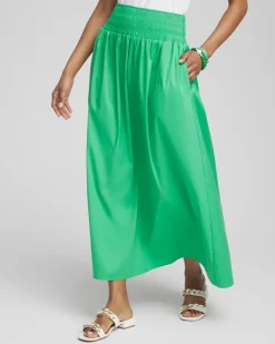 Poplin Smocked Waist Skirt