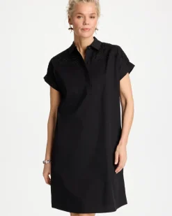 Popover Embroidered Poplin Dress