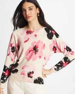 Printed Bateau Dolman Pullover