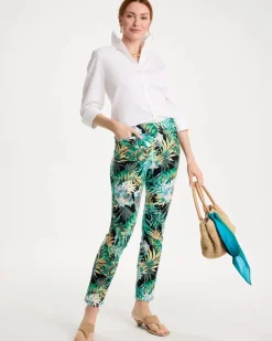 Printed Brigitte™ Slim Pull-On Ankle Pants