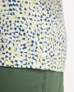 Printed Cotton Slub Elbow-Sleeve Tee