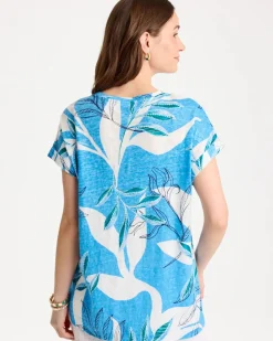 Printed Linen Button Tunic