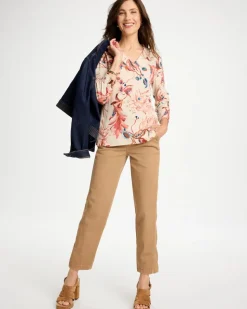 Printed Pima Cotton 3/4 Sleeve Tee