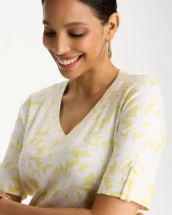 Printed Pima Elbow-Sleeve Tee