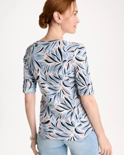 Printed Pima Elbow-Sleeve Tee