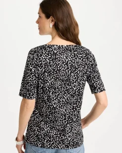 Printed Pima Elbow Sleeve Tee