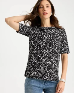 Printed Pima Elbow Sleeve Tee