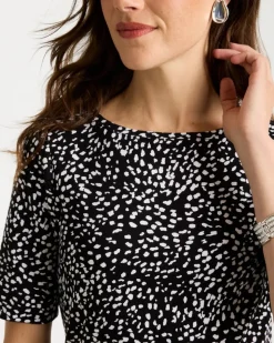 Printed Pima Elbow Sleeve Tee
