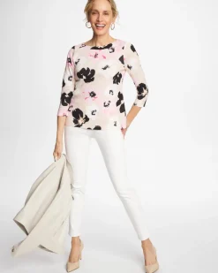 Printed Pima 3/4 Sleeve Tee