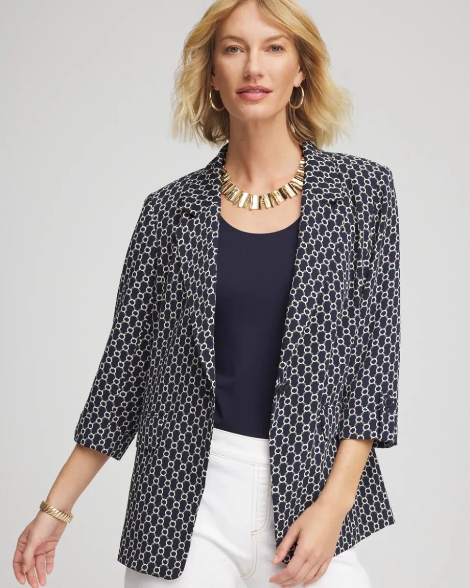 Printed Soft Crepe Blazer