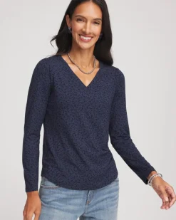 Printed Touch of Cool™ V-Neck Layering Tee