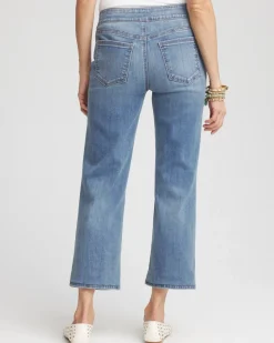 Pull-On Straight Cropped Jeans