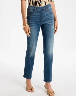 Pull-On Straight Jeans