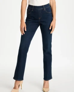 Pull-On Straight Jeans