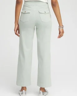 Pull-On Wide Leg Ankle Jeans
