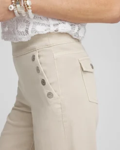 Pull-On Wide Leg Ankle Jeans