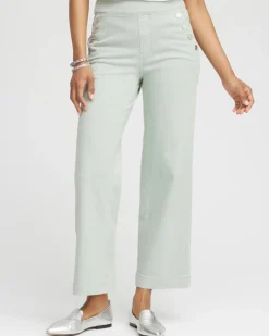 Pull-On Wide Leg Ankle Jeans
